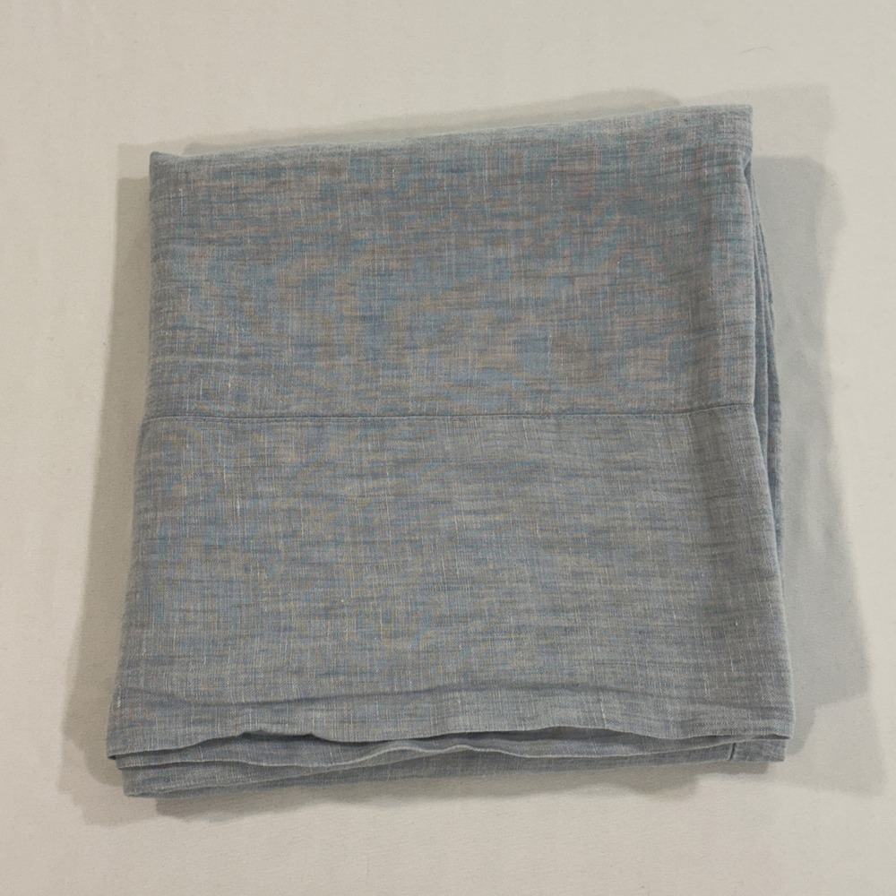 Restoration Hardware Linen King Pillowcase King Blue 100% Linen | Coastal